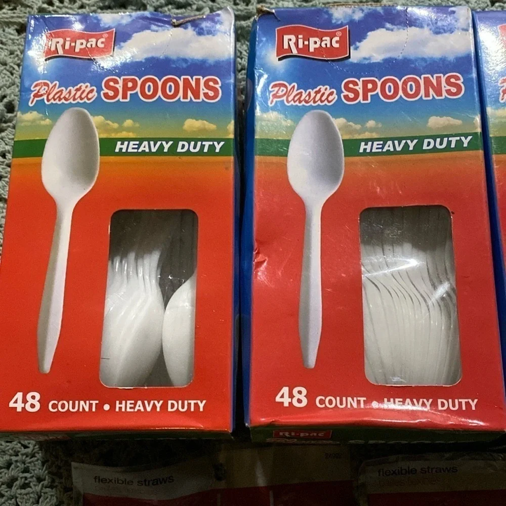 Disposable Spoons & Straws NWT Party Startup Picnic Summer Beach Reunion
